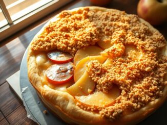 apfelkuchen mit hefeteig pudding und streusel