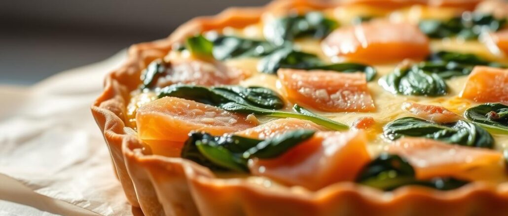 quiche mit lachs und spinat