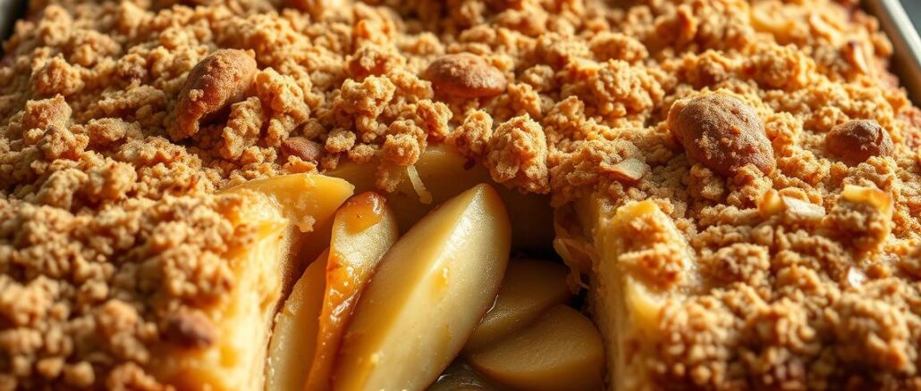 saftiger apfelkuchen vom blech mit streusel rührteig