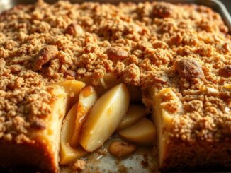 saftiger apfelkuchen vom blech mit streusel rührteig
