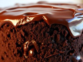 saftiger schokokuchen mit geschmolzener schokolade
